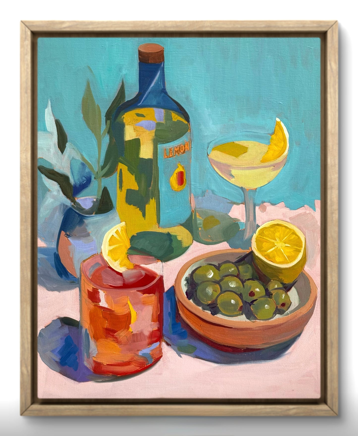 Negroni, green olives and Lemonade
