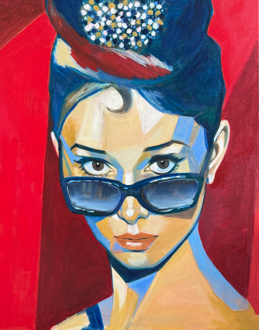 Audrey Hepburn - Red portrait