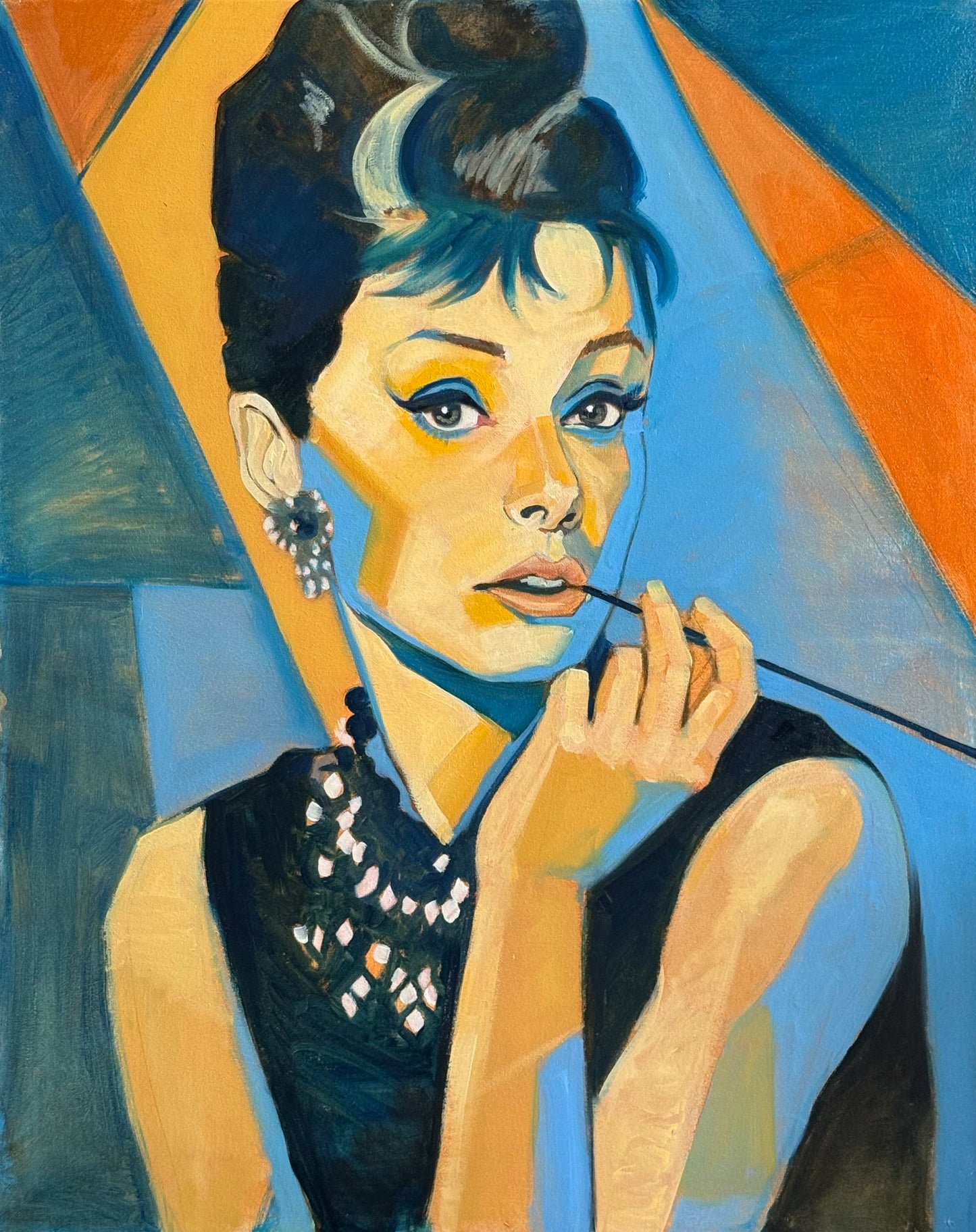 Audrey Hepburn - Portrait orange 1